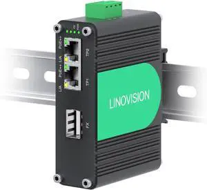 LINOVISION Industrial 2 Ports Gigabit BT90W PoE++ Switch with Fiber SFP uplink, IEEE802.3af/at/bt Mini PoE Switch, IP40, Compact PoE Injector for PTZ Camera, PoE Lighting, VoIP Phone, Wireless AP