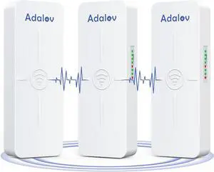 CPE881 3 Pack Wireless Bridges, Point to Point Gigabit WiFi Bridge with 2 1Gbs LAN Ports, 5km Long Range Outdoor CPE for Network Extend of Shop, Barn, Garage