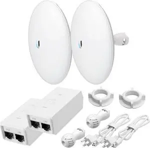 Wireless Bridge NBE-5AC-GEN2 PRE-CONFIGURED Bundle of 2 Outdoor Point-to-Point Wi-Fi Bridge, Plug and Play, 450+ Mbps Speed, 15+ km Range