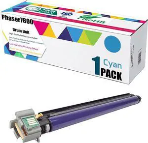 Compatible for Xerox Phaser 7800 7800DN 7800DX 7800GX Printer, Phaser7800 Drum Unit (with chip) , High Yield 80000 Pages, Convenient to Install Eco 106R01582 (Cyan)