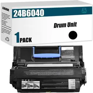 24B6040 Drum Unit (with chip) Compatible for Lexmark M1140 XM1140 M1145 XM1145 M3150 X3150 Printer, High Yield 60000 Pages, Convenient to Install Eco XM1145(Black)