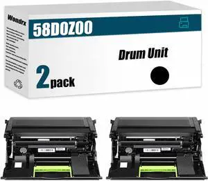 58D0Z00 Drum Unit (with chip) Compatible for Lexmark MX421ade MX521de, MX521ade MX522adhe MX622ade Printer, High Yield 120000 Pages, Convenient to Install Eco (BK*2)