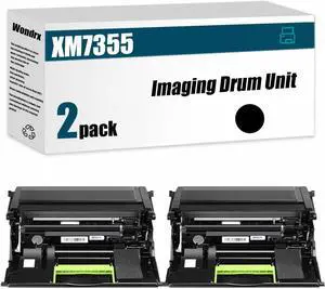 XM7355 Imaging Drum Unit (with chip) Compatible for Lexmark XM7355 XM5365 XM7370 XM7365 Printer, High Yield 120000 Pages, Convenient to Install Eco (BK*2)