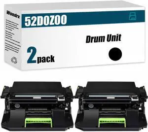 52D0Z00 Drum Unit (with chip) Compatible for Lexmark MS710 MS711 MS810 MS811 MS812 MX710 MX810 MX811 MX812 Printer, High Yield 60000 Pages, Convenient to Install Eco (BK*2)