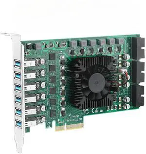 Independent Channel USB3.0 Adapter Card PCIEx4 To USB3.0 Expansion Card Industrial Camera 4PIN + SATA