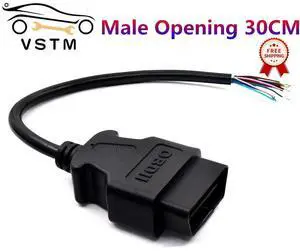 FOR OBD2 16Pin Male Plug Connector 30CM Auto Cables OBDII 16Pin Female Extension Opening Cable OBD 2 Adaptor Male Cable