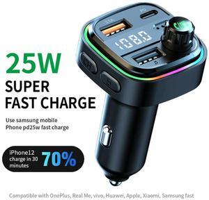 FOR 5.3 Car Charger Car FM Hands Free Mp3 True 3.1A Dual USB Port PD Charging for Car Accessories