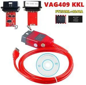 FOR VAG409.1 KKL 9241A Chip Red PCB Board VAG KKL FTDI FT232RL For VAG KKL USB Tool OBD2 USB Diagnostic VAG409.1 KKL Switch