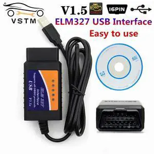 FOR ELM327 USB V1.5 OBD2 Automotive ELM 327 USB OBD II Auto Car Diagnostic Tool For Window Multi-Language Read Error