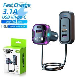 FOR Car Hands-free 5.3 FM Car Kit with 5 in 1 Fast Charge Cable MP3 Modulator Player Handsfree o Receiver