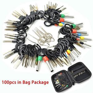 FOR 100Pcs Car Terminal Removal Repair Hand Tools Electrical Wiring Crimp Connector Pin Extractor Kit Keys Automotive Plug Pullers