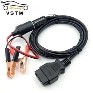 FOR Car Power ECU Emergency Power Source Supply Cable OBD II 12V DC Memory Interface Connector with Alligator Clip