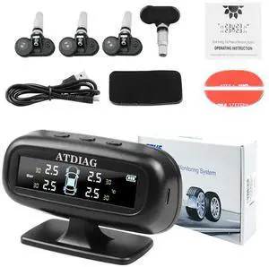 FOR Tire Pressure Monitoring System Temperature Warning Fuel Save With 4 External Sensors Solar TPMS Car Tyre Pressure Monitor