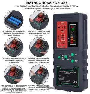 FOR 12V 24V Automotive Relay Tester Analyzer Alternator Checker Vehicle Cranking Charging System Diagnostic Tool for Motor