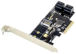 PCI-E X4 To M.2 Key B NVMe SSD 4 Port SATA3.0 Adapter Expansion Card NGFF Adapter Card JMB585 Chipset 6Gbps gen3 4 port sata 3