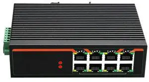 8 Ports Industrial Fast Ethernet Switch 10/100Mbps POE Network Switch DIN Rail Type Network RJ45 Lan adapter