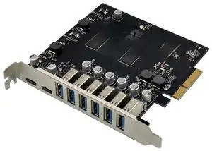 PCI-E 4X 8 Port usb 3.0 expansion card PCIe ASM3142 chip 6A2C USB3.1 10Gbps adapter 6 port type A and 2 port type C usb3.1