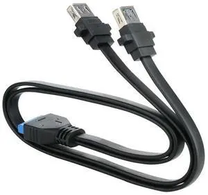 FOR Dual Ports USB 3.0 Female Screw Panel Mount To Motherboard 20 Pin Header Flat Cable Cord FOR Dual Ports USB 3.0 Female Screw Panel Mount To Motherboard 20 Pin Header Flat Cable Cord
