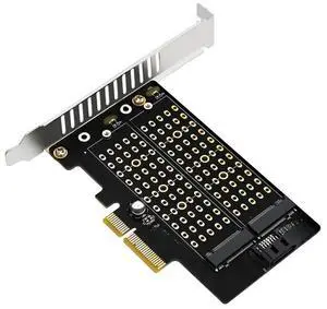 FOR PCIe to Dual Disk Adapter for M.2 NVMe meky and NGFF bkey SSD Expansion card FOR PCIe to Dual Disk Adapter for M.2 NVMe meky and NGFF bkey SSD Expansion card