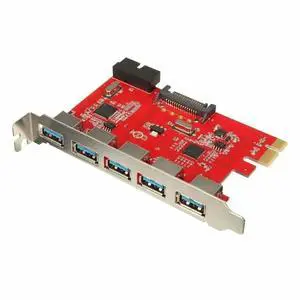FOR PCIE TO USB 3.0 5 Port USB3.0 HUB To PCI-E Express Card Adapter 20pin 15pin SATA for XP WIN 7 8 10 FOR PCIE TO USB 3.0 5 Port USB3.0 HUB To PCI-E Express Card Adapter 20pin 15pin SATA for XP WIN 7 8 10