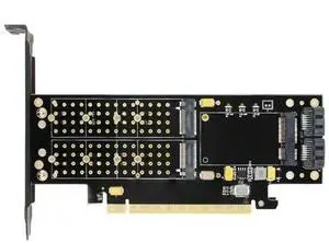 FOR SK16 M.2 NVMe SSD NGFF TO PCI-E3.0 X16 adapter M Key B Key mSATA interface card Suppor PCI Express 3.0 3 in 1 dual 12v+3.3v FOR SK16 M.2 NVMe SSD NGFF TO PCI-E3.0 X16 adapter M Key B Key mSATA interface card Suppor PCI Express 3.0 3 in 1 dual 12v+3.3v
