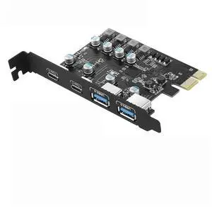 FOR USB3.1 Type-2A/2C PCIe Converter Card - 2x USB-A + 2x USB-C Ports 5Gbps FOR USB3.1 Type-2A/2C PCIe Converter Card - 2x USB-A + 2x USB-C Ports 5Gbps