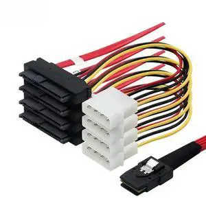 FOR MINI SAS SFF-8087 to 4 Ports SAS 8482 connection Cable with POWER for server FOR MINI SAS SFF-8087 to 4 Ports SAS 8482 connection Cable with POWER for server