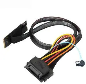 FOR Premium M.2 (M-Key nvme) SFF-8643 to U.2 SFF-8639 Adapter with SATA 15P and 7P Right-Angle Cable FOR Premium M.2 (M-Key nvme) SFF-8643 to U.2 SFF-8639 Adapter with SATA 15P and 7P Right-Angle Cable