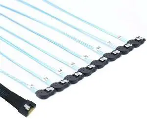 FOR Premium 4.0 SFF-8654 8i to 8-port SATA Left Angled Hard Disk Adapter Cable FOR Premium 4.0 SFF-8654 8i to 8-port SATA Left Angled Hard Disk Adapter Cable