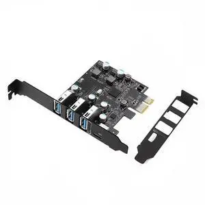 FOR PCIE to 3 ports USB3.0 converter 1 port USB3.1 Type-c PCI Express Expansion Card for Fl1100 no need power supply FOR PCIE to 3 ports USB3.0 converter 1 port USB3.1 Type-c PCI Express Expansion Card for Fl1100 no need power supply