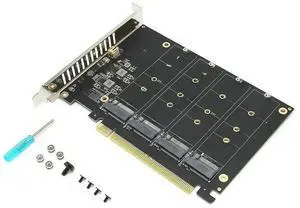 FOR 4 Port M.2 NVMe SSD to PCIE X16M Key Hard Drive Converter Reader Expansion Card, 4 x 32Gbps Transfer Speed (PH44) FOR 4 Port M.2 NVMe SSD to PCIE X16M Key Hard Drive Converter Reader Expansion Card, 4 x 32Gbps Transfer Speed (PH44)