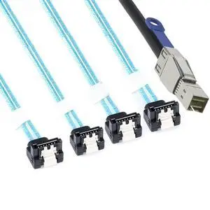 FOR Mini SAS HD SFF-8644 with IC to 4 Ports SATA 7P female Adapter cable For server FOR Mini SAS HD SFF-8644 with IC to 4 Ports SATA 7P female Adapter cable For server