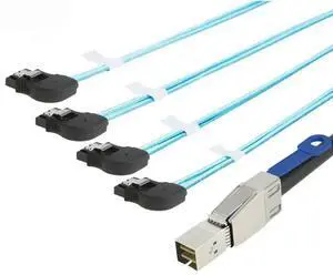 FOR MINI SAS SFF-8644 with IC to 4 Ports SATA 7P female Adapter cable FOR MINI SAS SFF-8644 with IC to 4 Ports SATA 7P female Adapter cable
