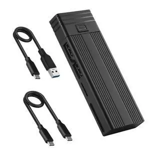 FOR M.2 hard disk box type-c SATA NVME protocol USB3.1/3.2 10G with USB HUB card reader PC mobile ssd enclosure FOR M.2 hard disk box type-c SATA NVME protocol USB3.1/3.2 10G with USB HUB card reader PC mobile ssd enclosure
