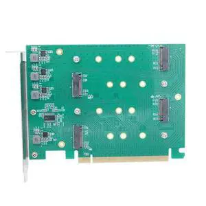 FOR PCIE 3.0 X16 To 4 NVME M.2 M KEY Bifurcation PCIe Function Card Solid State SSD Disk Array Card VROC Adapter Expansion Card FOR PCIE 3.0 X16 To 4 NVME M.2 M KEY Bifurcation PCIe Function Card Solid State SSD Disk Array Card VROC Adapter Expansion Card