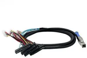 FOR Mini SAS HD (SFF-8644) to 4-Port SAS (SFF-8482) Hard Drive Adapter Cable with 4-Pin IDE Power Cable High-Speed Data Transfer FOR Mini SAS HD (SFF-8644) to 4-Port SAS (SFF-8482) Hard Drive Adapter Cable with 4-Pin IDE Power Cable High-Speed Data Transfer