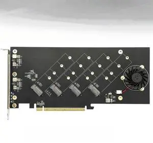 FOR 4 Ports M.2 NVMe to Pcie 4.0 X16 riser controller Adapter Card Only Support Bifurcation Motherboards FOR 4 Ports M.2 NVMe to Pcie 4.0 X16 riser controller Adapter Card Only Support Bifurcation Motherboards