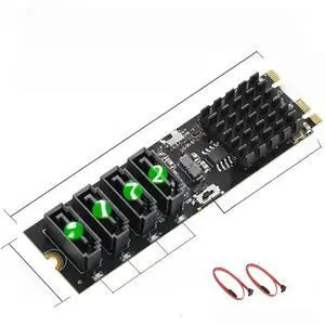 FOR M.2 to 4 Ports 0/1/10 SATA III 6G SSD HDD Adapter M Key B Key 2280 mm Size PCIe2.0 9236 Chip for UEFI Bios FOR M.2 to 4 Ports 0/1/10 SATA III 6G SSD HDD Adapter M Key B Key 2280 mm Size PCIe2.0 9236 Chip for UEFI Bios
