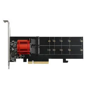 FOR PCIe 3.1 x8 ASM1812 to 2 port M.2 NVMe SSD Adapter expansion card Dual mkey nvme to pci-e converter FOR PCIe 3.1 x8 ASM1812 to 2 port M.2 NVMe SSD Adapter expansion card Dual mkey nvme to pci-e converter