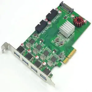 FOR 20Gbps PCI-E 2.0 X4 8 Port USB3.0 Expansion card 19pin 4 ASM1042A Chipset+P17C9X2G608 Chip Pci express Industrial camera FOR 20Gbps PCI-E 2.0 X4 8 Port USB3.0 Expansion card 19pin 4 ASM1042A Chipset+P17C9X2G608 Chip Pci express Industrial camera