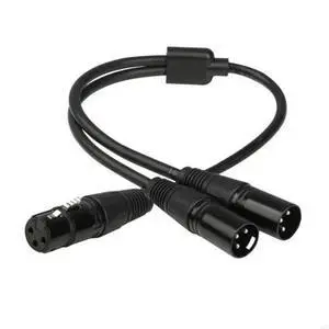 FOR Professional 50CM 3 Female to 2 3Pins Male Auditory Adapter Cable for Studio and Stage Equipment FOR Professional 50CM 3 Female to 2 3Pins Male Auditory Adapter Cable for Studio and Stage Equipment