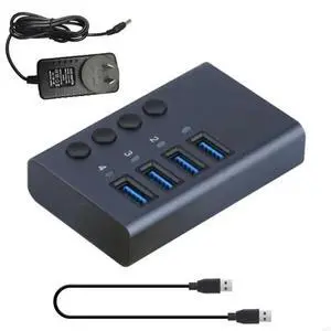 FOR USB Hub, 4 Port USB3.0 Hub Splitter 5Gbps with 36W Power Adapter and Male to Male USB3.0 Data Cord for PC and Laptop FOR USB Hub, 4 Port USB3.0 Hub Splitter 5Gbps with 36W Power Adapter and Male to Male USB3.0 Data Cord for PC and Laptop