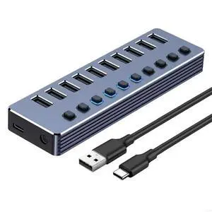 FOR Aluminum USB3.0 Splitter 4/7/10 Port USB Adapter Fast Speed Data Transfer FOR Aluminum USB3.0 Splitter 4/7/10 Port USB Adapter Fast Speed Data Transfer