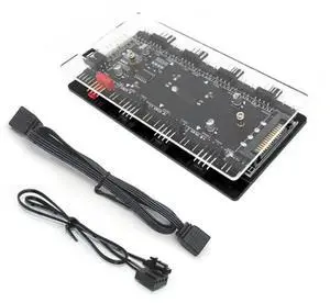 FOR RGB Convertor 12V ADD-RGB to 5V Transfer Hub Fan Hub Control 4PWM Fan Speed Supports Fan with 3Pin/4 Cooling FOR RGB Convertor 12V ADD-RGB to 5V Transfer Hub Fan Hub Control 4PWM Fan Speed Supports Fan with 3Pin/4 Cooling