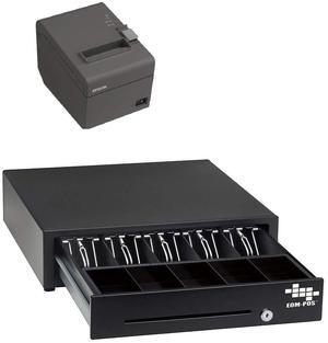 POS Hardware Bundle - Cash Drawer and Thermal Receipt Printer, Compatible wit