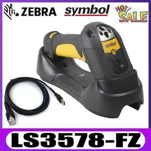 Ze,bra Sym,bol LS3578-FZ Wireless Handheld 1D Bar,code Scan,ner USB Kit With Cradle