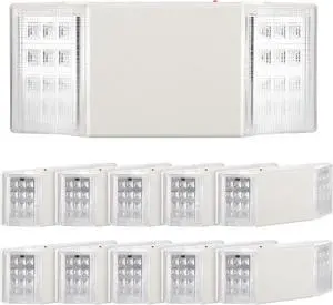 12 Pack LED Emergency Lights for Business with Battery Backup, Commercial LED Emergency Square Lighting Wall Mount, AC 120/277V, Hard Wired, Fire Resistant, Ul Certified 12 Pack LED Emergency Lights for Business with Battery Backup, Commercial LED Emergency Square Lighting Wall Mount, AC 120/277V, Hard Wired, Fire Resistant, Ul Certified