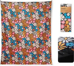 Festival Blanket - Perfect for Picnics, Camping, & Lawn Seating - Plush Top & Water Resistant Base - Made with Post Consumer Recycled Materials - Hula Multi - 60x72 Festival Blanket - Perfect for Picnics, Camping, & Lawn Seating - Plush Top & Water Resistant Base - Made with Post Consumer Recycled Materials - Hula Multi - 60x72