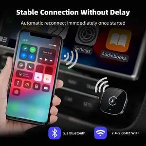 2026 UpgardedWireless CarPlay Adapter for iPhone, Mini USB Design for Cars with Wired CarPlay, Fast Connection,5.8GHz WiFi,No Delay, Compatible with iOS 10+ & iPhone 6+, USB/Type C,Plug and Play 2026 UpgardedWireless CarPlay Adapter for iPhone, Mini USB Design for Cars with Wired CarPlay, Fast Connection,5.8GHz WiFi,No Delay, Compatible with iOS 10+ & iPhone 6+, USB/Type C,Plug and Play