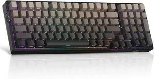 MageGee LIGHT100 Wireless Creamy Keyboard, Gasket Structure Hot Swappable, 2.4G/USB-C/BT5.0 RGB Backlit Mechanical Gaming Keyboard for Win/Mac/PC, 8000mAh Battery, Side Printed PBT Keycap, Black